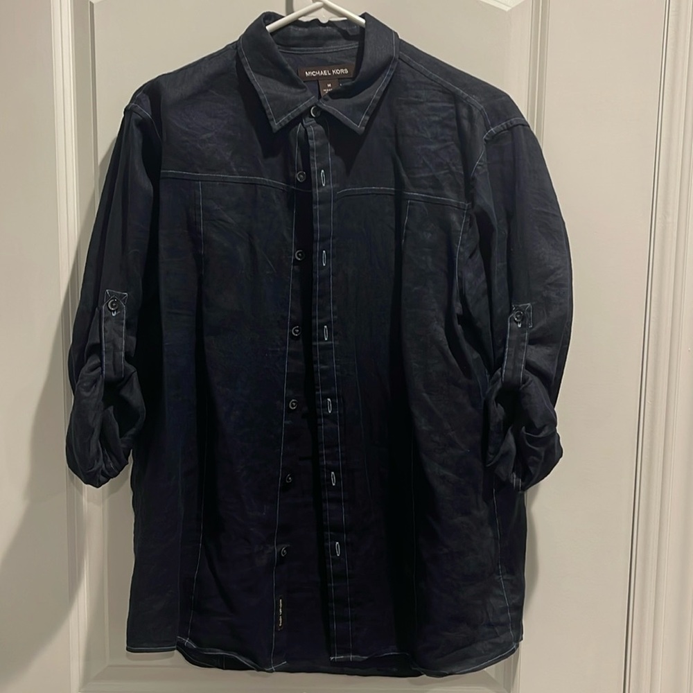 Michael Kors Tailored Fit Blue button down size medium